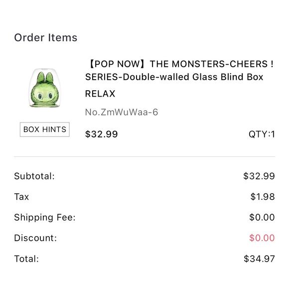 NIB Pop Mart The Monsters Cheers Labubu Green “Relax” Double Walled Glass Cup - Picture 7 of 16